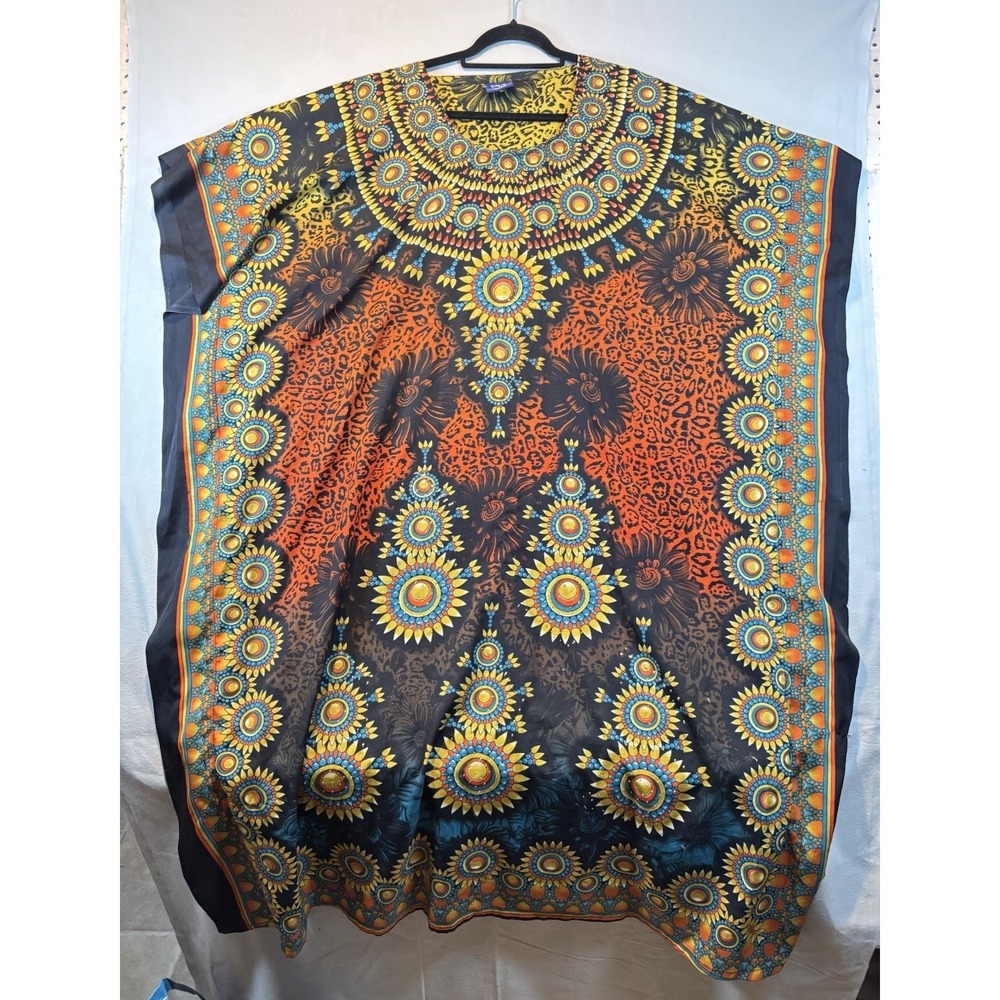NF Free Size Kaftan Maxi‎ Dress Multicolor Floral Animal Print One Size Vintage